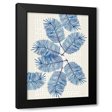 Modern Leaves I Black Modern Wood Framed Art Print with Double Matting by Charro, Mercedes Lopez