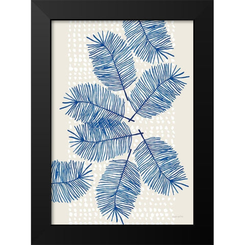 Modern Leaves I Black Modern Wood Framed Art Print by Charro, Mercedes Lopez