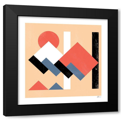 Shapes and Forms Black Modern Wood Framed Art Print by Paterson, Robert John