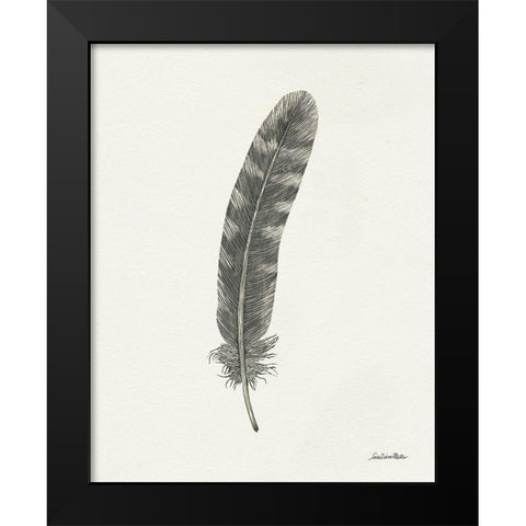 Springtime Feather I Black Modern Wood Framed Art Print by Miller, Sara Zieve