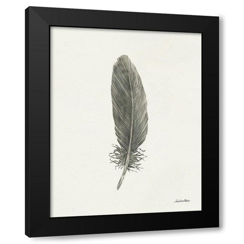 Springtime Feather II Black Modern Wood Framed Art Print by Miller, Sara Zieve