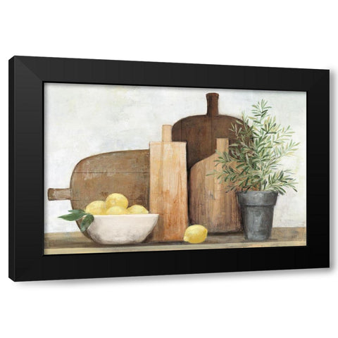 Rustic Kitchen Brown Black Modern Wood Framed Art Print with Double Matting by Purinton, Julia