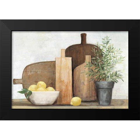 Rustic Kitchen Brown Black Modern Wood Framed Art Print by Purinton, Julia