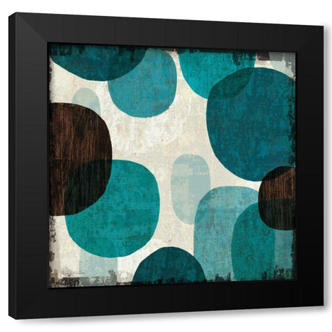 Blue Drips I Black Modern Wood Framed Art Print by Mullan, Michael
