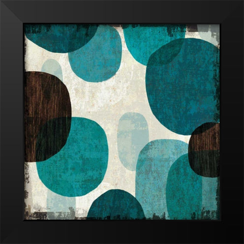 Blue Drips I Black Modern Wood Framed Art Print by Mullan, Michael