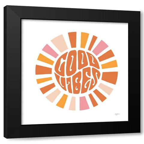 Good Vibes Black Modern Wood Framed Art Print by Urban, Mary