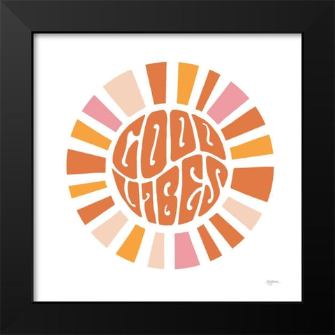 Good Vibes Black Modern Wood Framed Art Print by Urban, Mary