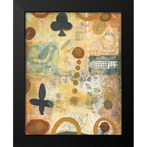 Bird in Hand Abstract Black Modern Wood Framed Art Print by Warrick, Cheryl