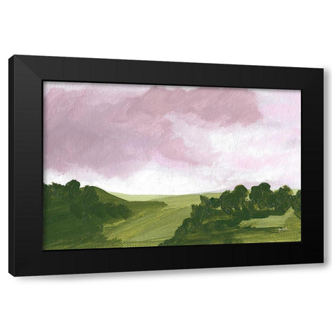 Country Lane Black Modern Wood Framed Art Print with Double Matting by Mack, Lynn
