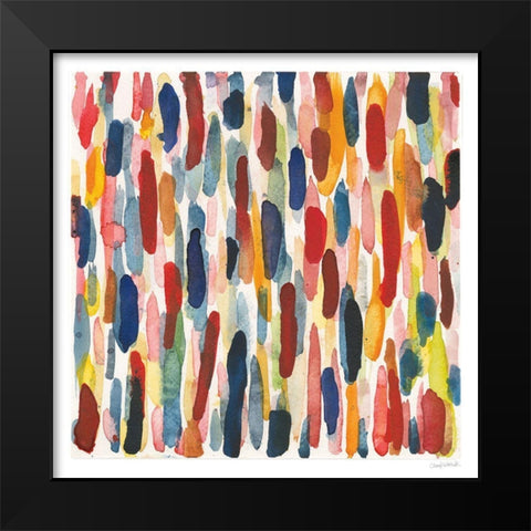 Colorful Patterns IX Black Modern Wood Framed Art Print by Warrick, Cheryl
