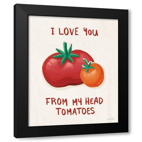 Tomato Toss I Black Modern Wood Framed Art Print by Penner, Janelle