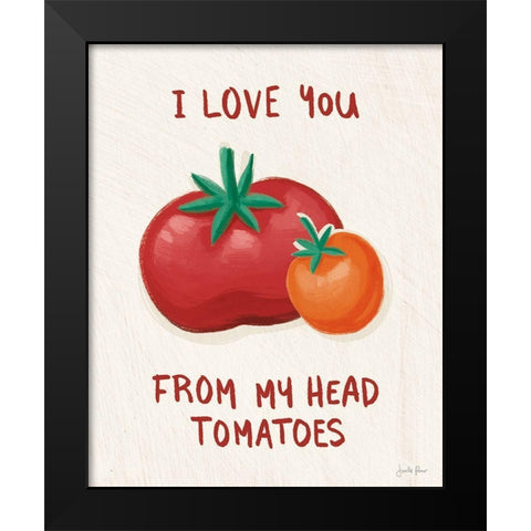 Tomato Toss I Black Modern Wood Framed Art Print by Penner, Janelle