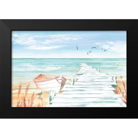 Ocean Breeze I Black Modern Wood Framed Art Print by June, Dina