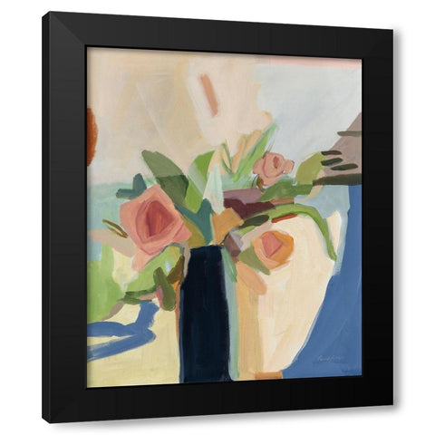 Black Vase Black Modern Wood Framed Art Print by Munger, Pamela