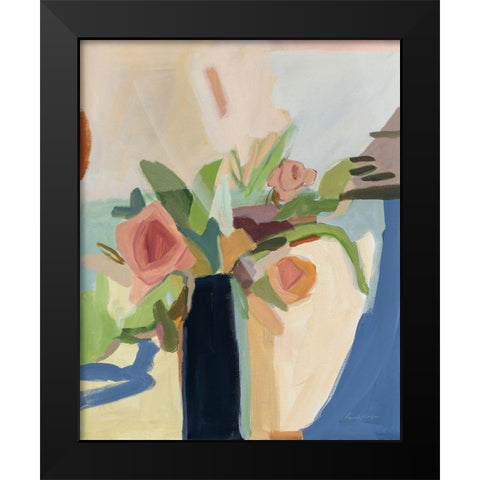 Black Vase Black Modern Wood Framed Art Print by Munger, Pamela