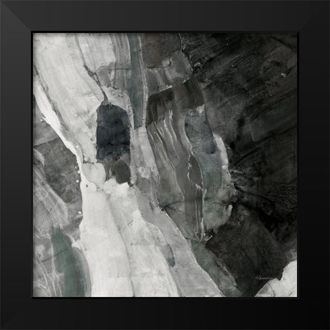 Rocky Ravine BW Black Modern Wood Framed Art Print by Hristova, Albena