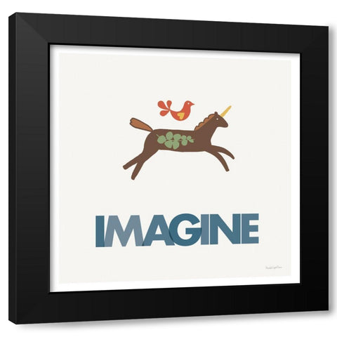 Imagine Black Modern Wood Framed Art Print by Charro, Mercedes Lopez