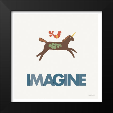 Imagine Black Modern Wood Framed Art Print by Charro, Mercedes Lopez