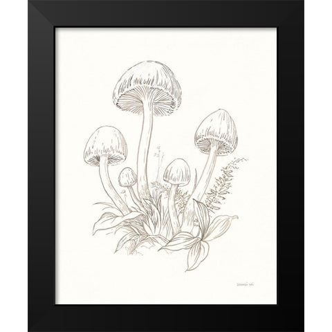 Nature Sketchebook IX Black Modern Wood Framed Art Print by Nai, Danhui