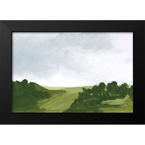 Country Lane Blue Sky Black Modern Wood Framed Art Print by Mack, Lynn