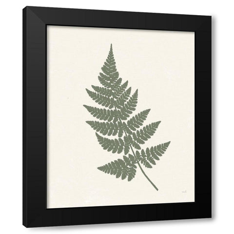 Forest Shadows I Green on Cream Crop Black Modern Wood Framed Art Print by Hershey, Moira