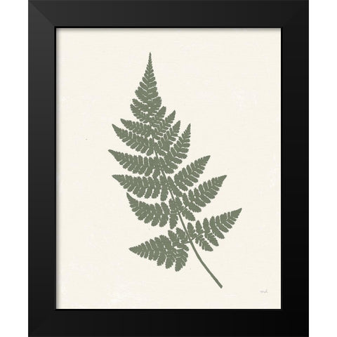 Forest Shadows I Green on Cream Crop Black Modern Wood Framed Art Print by Hershey, Moira