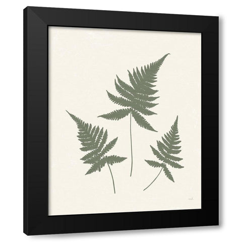 Forest Shadows IV Green on Cream Crop Black Modern Wood Framed Art Print by Hershey, Moira