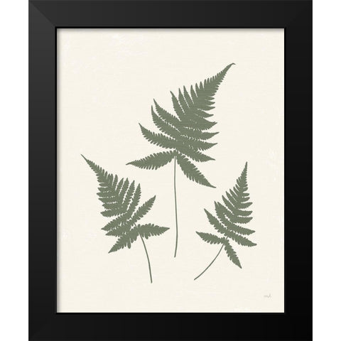 Forest Shadows IV Green on Cream Crop Black Modern Wood Framed Art Print by Hershey, Moira