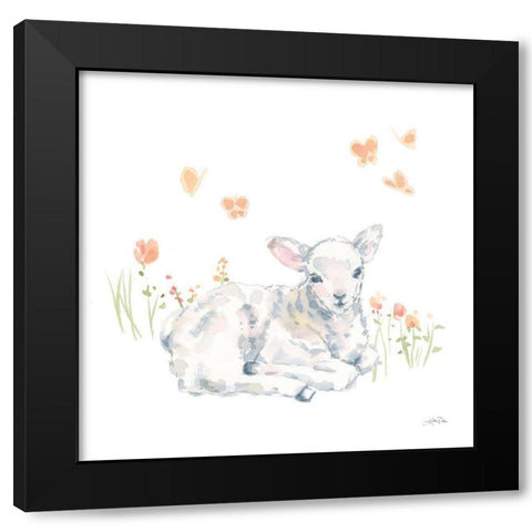 Spring Lambs III Black Modern Wood Framed Art Print with Double Matting by Pete, Katrina