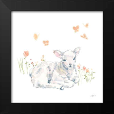 Spring Lambs III Black Modern Wood Framed Art Print by Pete, Katrina