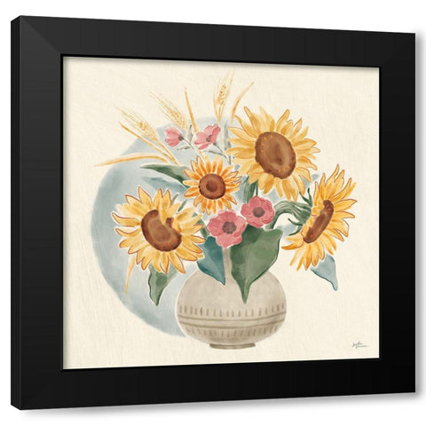 Sunflower Season IV Bright Black Modern Wood Framed Art Print by Penner, Janelle