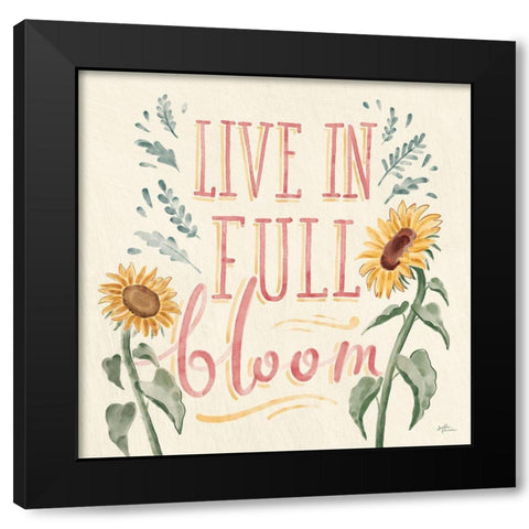 Sunflower Season VI Bright Black Modern Wood Framed Art Print by Penner, Janelle