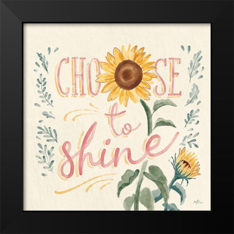 Sunflower Season VII Bright Black Modern Wood Framed Art Print by Penner, Janelle