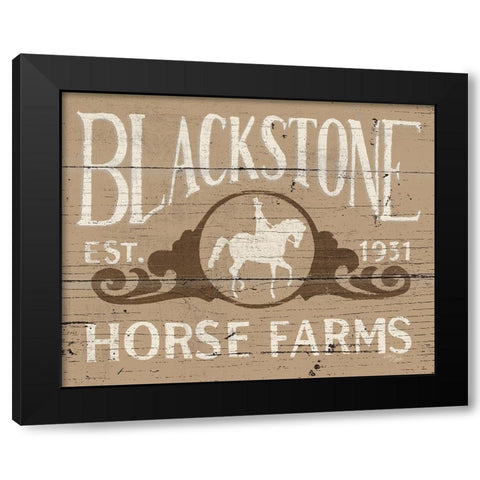 Horse Signs IV Neutral Black Modern Wood Framed Art Print with Double Matting by Wellington Studio