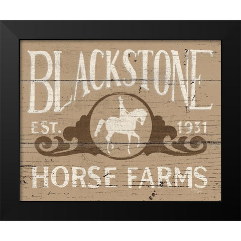 Horse Signs IV Neutral Black Modern Wood Framed Art Print by Wellington Studio