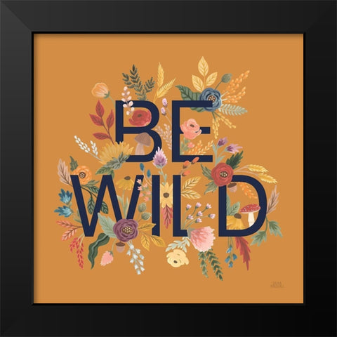 Harvest Garden II Dark Blue Letters Black Modern Wood Framed Art Print by Marshall, Laura