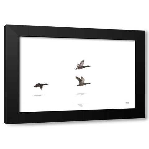 Three Departing Black Modern Wood Framed Art Print by Larson, Nathan