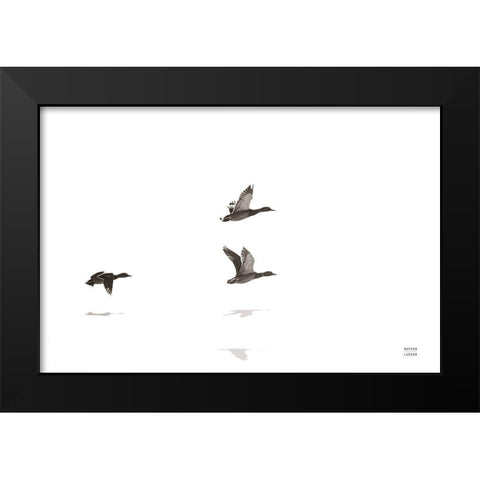 Three Departing Black Modern Wood Framed Art Print by Larson, Nathan