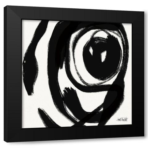 Black and White Abstract I Black Modern Wood Framed Art Print with Double Matting by Tavoletti, Anne