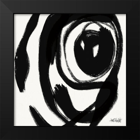 Black and White Abstract I Black Modern Wood Framed Art Print by Tavoletti, Anne