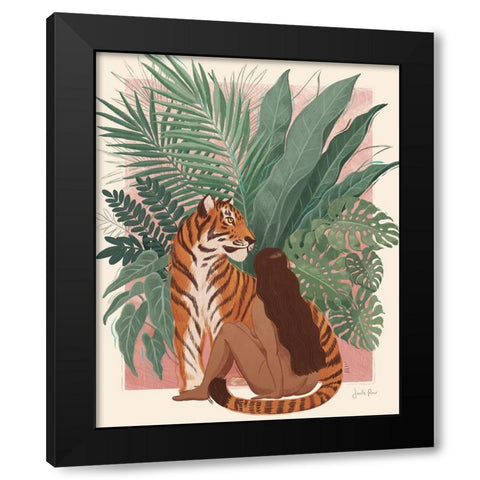 Majestic Cats II Black Modern Wood Framed Art Print with Double Matting by Penner, Janelle