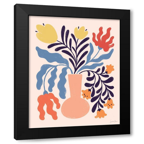 Mid Mod Floral I Black Modern Wood Framed Art Print with Double Matting by Penner, Janelle
