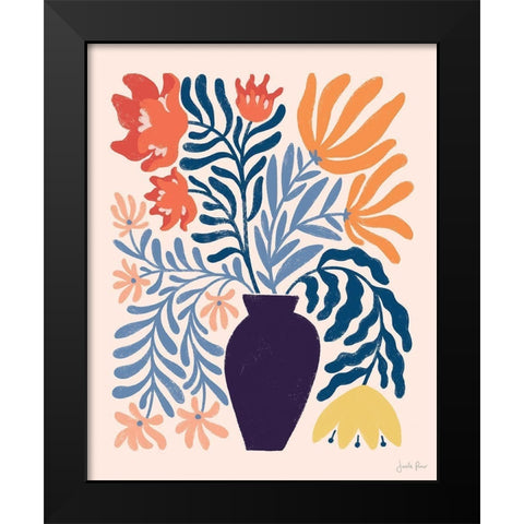 Mid Mod Floral II Black Modern Wood Framed Art Print by Penner, Janelle