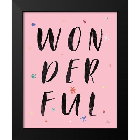 Colorful Bold Words I Black Modern Wood Framed Art Print by Marshall, Laura