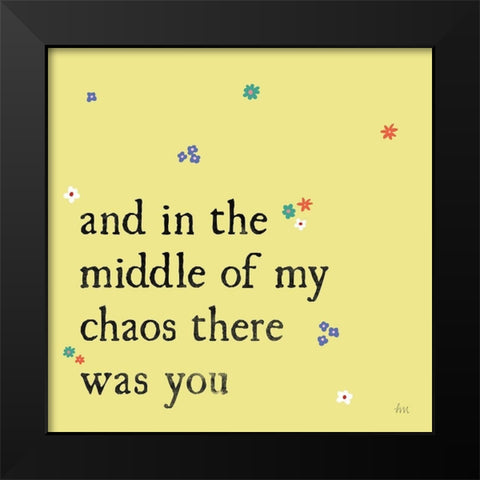 Simple Romance I Colorful Black Modern Wood Framed Art Print by Marshall, Laura