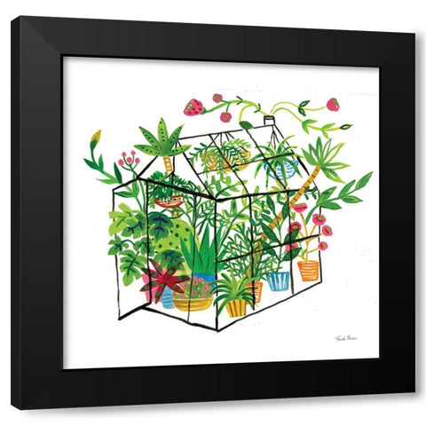 Greenhouse Blooming V Black Modern Wood Framed Art Print with Double Matting by Zaman, Farida