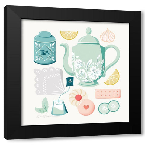 Tea Time IV Black Modern Wood Framed Art Print with Double Matting by Graham, Gia