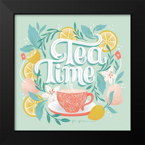 Tea Time V Black Modern Wood Framed Art Print by Graham, Gia