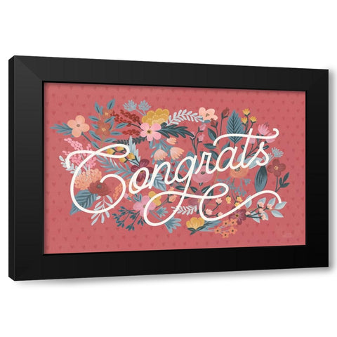 Love Letters I v2 Black Modern Wood Framed Art Print by Marshall, Laura