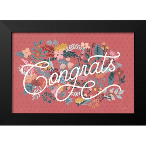 Love Letters I v2 Black Modern Wood Framed Art Print by Marshall, Laura